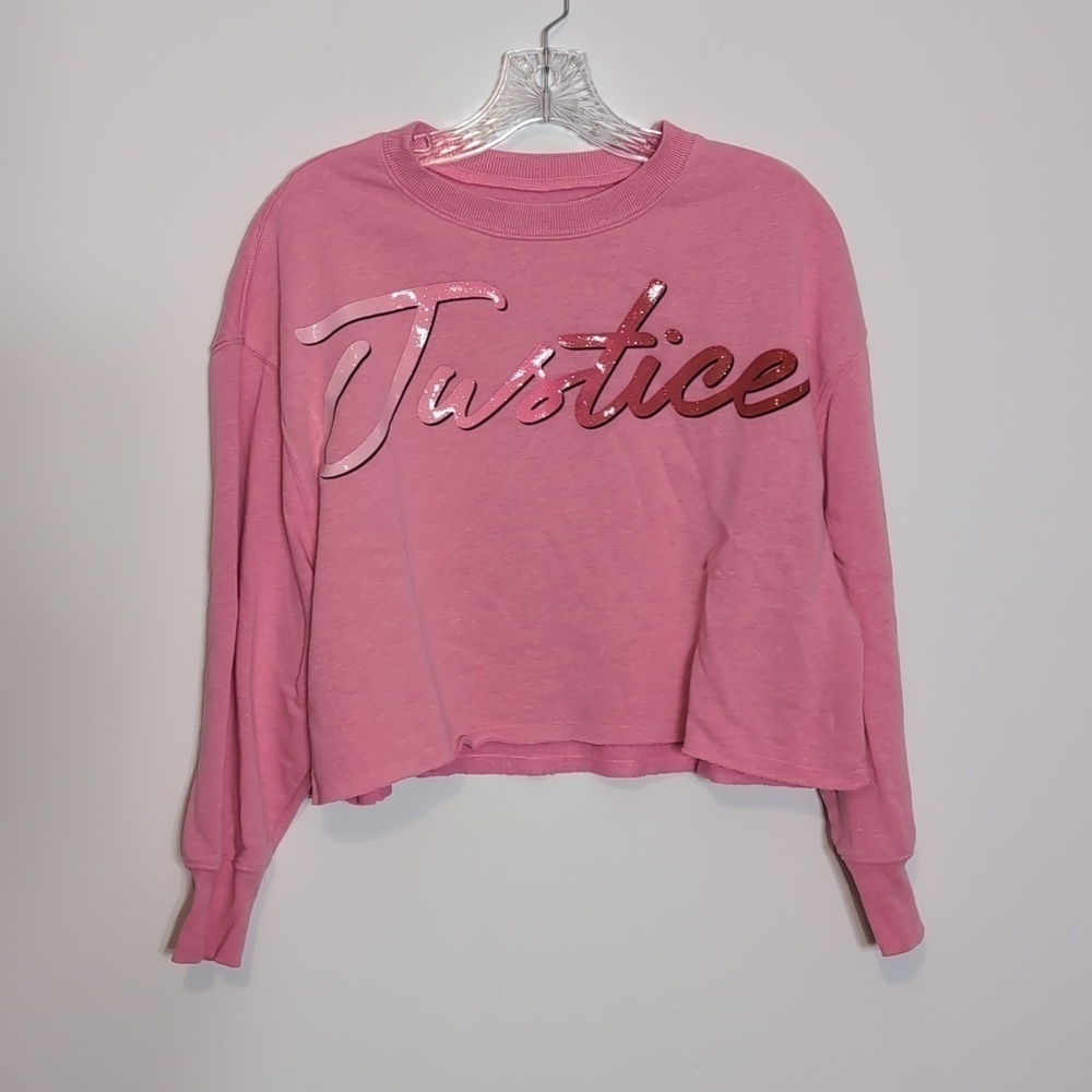 Justice Pink Glitter Graphic Sweatshirt